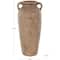 20" Copper Ceramic Antique Style Textured Vase with Handles